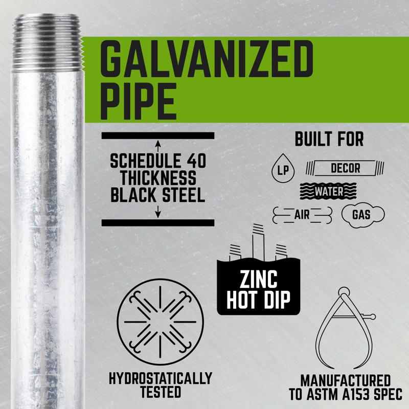 STZ Industries 1 in. MIP each X 1 in. D MIP Galvanized Steel 3 in. L Nipple, Pack of 5