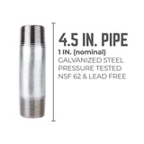 STZ Industries 1 in. MIP each X 1 in. D MIP Galvanized Steel 4-1/2 in. L Nipple, Pack of 5