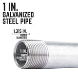 STZ Industries 1 in. MIP each X 1 in. D MIP Galvanized Steel 8 in. L Nipple