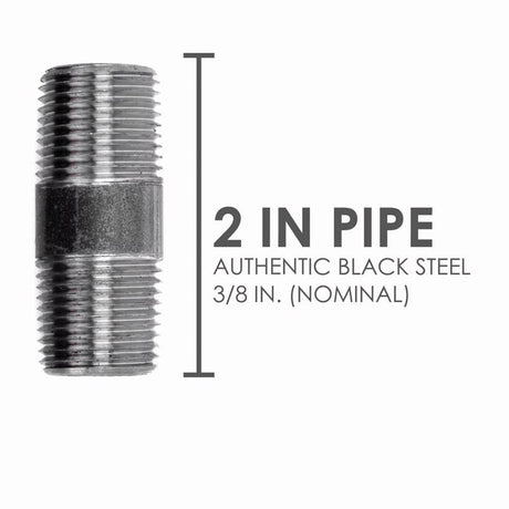 STZ Industries 3/8 in. MIP each X 3/8 in. D MIP Black Steel 2 in. L Nipple, Pack of 5