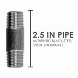 STZ Industries 3/8 in. MIP each X 3/8 in. D MIP Black Steel 2-1/2 in. L Nipple, Pack of 5