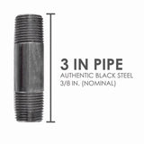 STZ Industries 3/8 in. MIP each X 3/8 in. D MIP Black Steel 3 in. L Nipple, Pack of 5