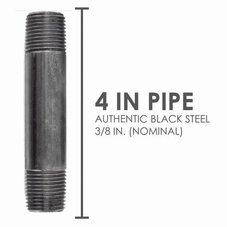 STZ Industries 3/8 in. MIP each X 3/8 in. D MIP Black Steel 4 in. L Nipple, Pack of 5