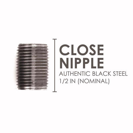 STZ Industries 1/2 in. MIP each X 1/2 in. D MIP Black Steel Close Nipple, Pack of 5