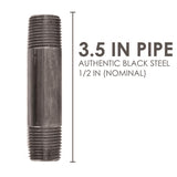 STZ Industries 1/2 in. MIP each X 1/2 in. D MIP Black Steel 3-1/2 in. L Nipple, Pack of 5