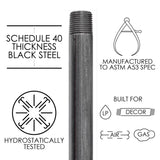 STZ Industries 1/2 in. MIP each X 1/2 in. D MIP Black Steel 3-1/2 in. L Nipple, Pack of 5