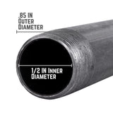 STZ Industries 1/2 in. MIP each X 1/2 in. D MIP Black Steel 10 in. L Nipple