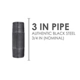 STZ Industries 3/4 in. MIP each X 3/4 in. D MIP Black Steel 3 in. L Nipple, Pack of 5