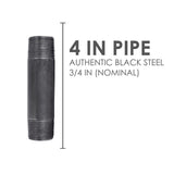 STZ Industries 3/4 in. MIP each X 3/4 in. D MIP Black Steel 4 in. L Nipple, Pack of 5