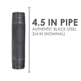 STZ Industries 3/4 in. MIP each X 3/4 in. D MIP Black Steel 4-1/2 in. L Nipple, Pack of 5