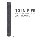 STZ Industries 3/4 in. MIP each X 3/4 in. D MIP Black Steel 10 in. L Nipple