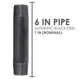 STZ Industries 1 in. MIP each X 1 in. D MIP Black Steel 6 in. L Nipple, Pack of 5