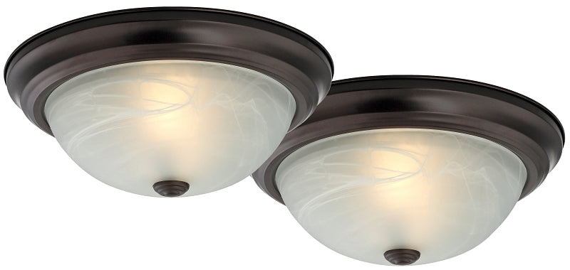 Boston Harbor F51WH02-1006-ORB Flush-Mount Ceiling Fixture, 120 V, 60 W, CFL Lamp, Bronze Fixture, Pack of 2