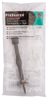 ProSource H61-Z011-PS Light-Duty Door Stop, 3/4 in Dia Base, 3 in Projection, Plastic & Steel, Antique Brass