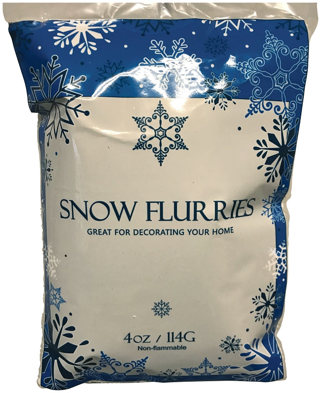 Hometown Holidays 81465 Christmas Specialty Decoration, Snow Flurry, Bagged Snowflakes, Polyester, White, Pack of 36