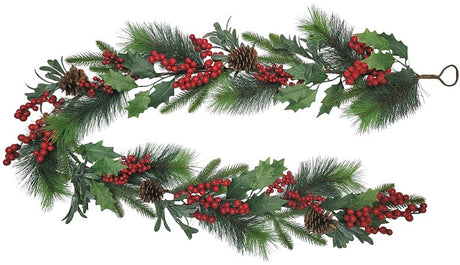 Puleo Asia Limited 312-4459-G6/8 Classic Christmas Garland, 43 Tips, 6 ft, Pack of 6