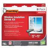Frost King V73/9H Indoor Shrink Window Kit, 42 in W, 0.75 mil Thick, 5.2 ft L, Plastic, Clear, 9/PK