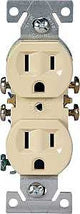 Eaton Wiring Devices 270V Duplex Receptacle, PVC, Ivory, 2-Pole, 15 A, 125 V, Push-in, Side Wiring, NEMA: 5-15R, 3-Wire