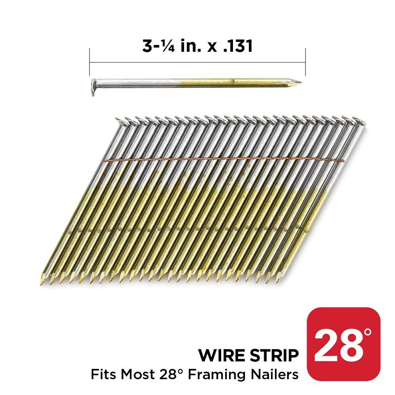 ProFIT 629250 Framing Nail, 2-3/8 in L, 11.5 ga, Stainless Steel, Brite, Offset Round Head, Smooth Shank