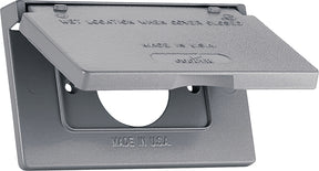 Eaton Wiring Devices S992 Cover, 4-9/16 in L, 2-13/16 in W, Rectangular, Metal, Gray, Powder-Coated