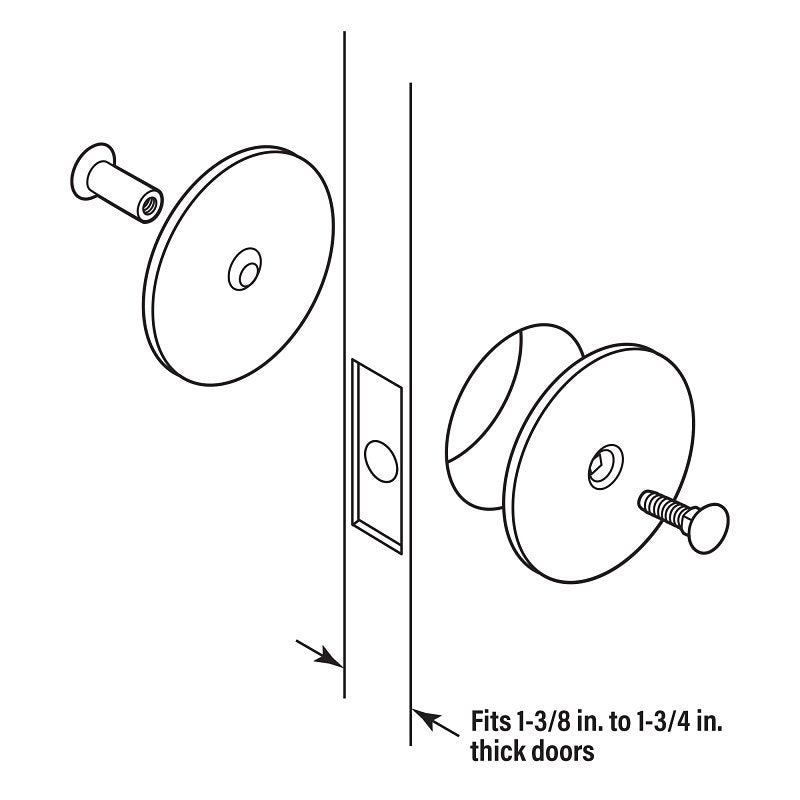 Defender Security U 9515 Hole Cover Plate, Steel, Painted, For: 1-3/4 in Thick Doors