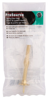 ProSource H61-Z010-PS Light-Duty Door Stop, 3/4" in Dia Base, 3 in Projection, Plastic & Steel, Polished Brass