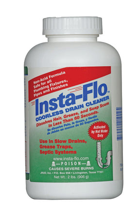 Insta-Flo Crystals Drain Cleaner 2 lb, Pack of 6