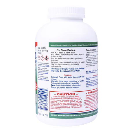 Insta-Flo Crystals Drain Cleaner 2 lb, Pack of 6