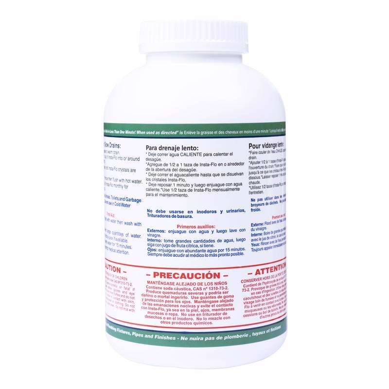 Insta-Flo Crystals Drain Cleaner 2 lb, Pack of 6