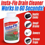 Insta-Flo Crystals Drain Cleaner 2 lb, Pack of 6