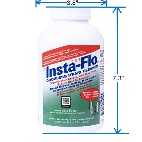 Insta-Flo Crystals Drain Cleaner 2 lb, Pack of 6