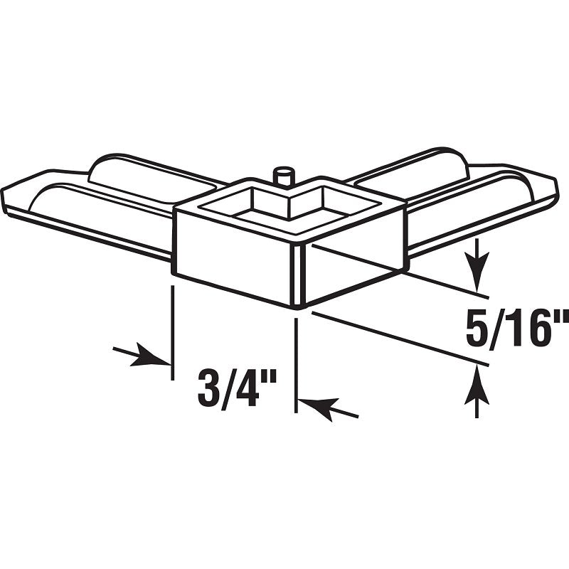 Make-2-Fit PL 7727 Square Cut Screen Frame Corner, Plastic, Gray, For: Square-Cut Ends of 5/16 Aluminum Screen Frame