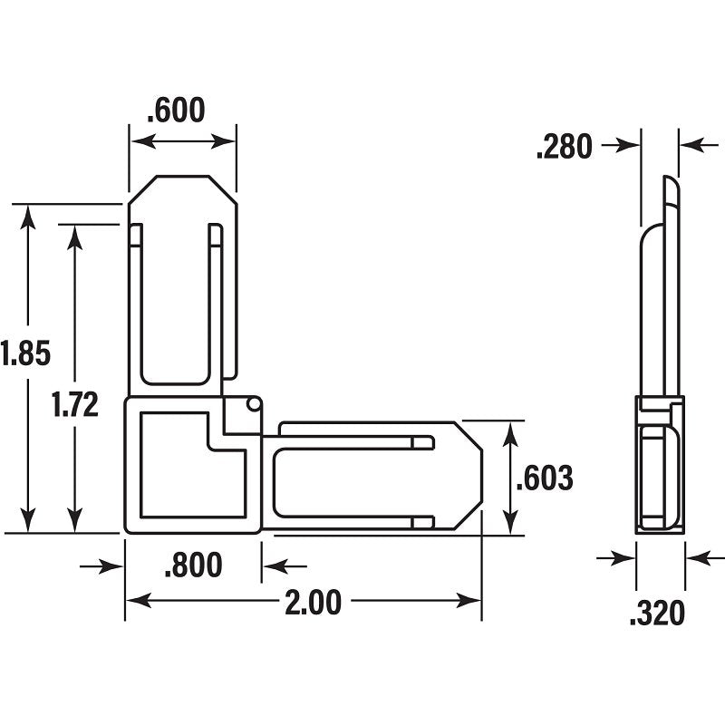 Make-2-Fit PL 7727 Square Cut Screen Frame Corner, Plastic, Gray, For: Square-Cut Ends of 5/16 Aluminum Screen Frame