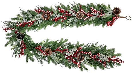 Puleo Asia Limited 312-4461-G6/10 Classic Snowy Garland, 87 Tips, 6 ft, Pack of 6