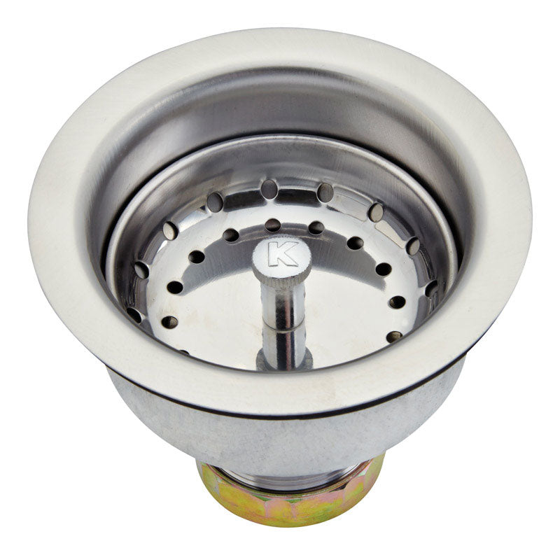 Ace 4-1/2 in. D Chrome Silver Stainless Steel Sink Strainer