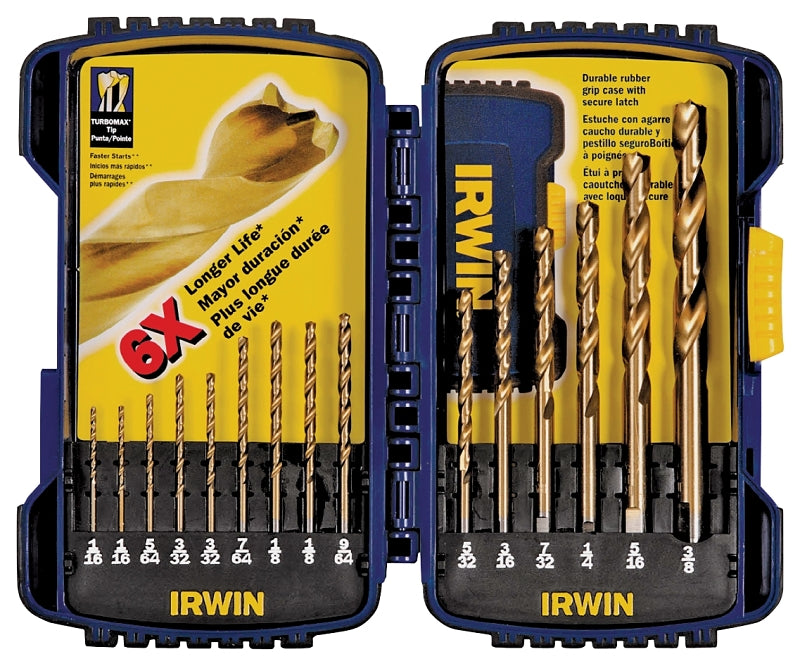 Irwin Speedbor 3018009 Drill Bit Set, 15-Piece, HSS, Titanium Nitride-Coated