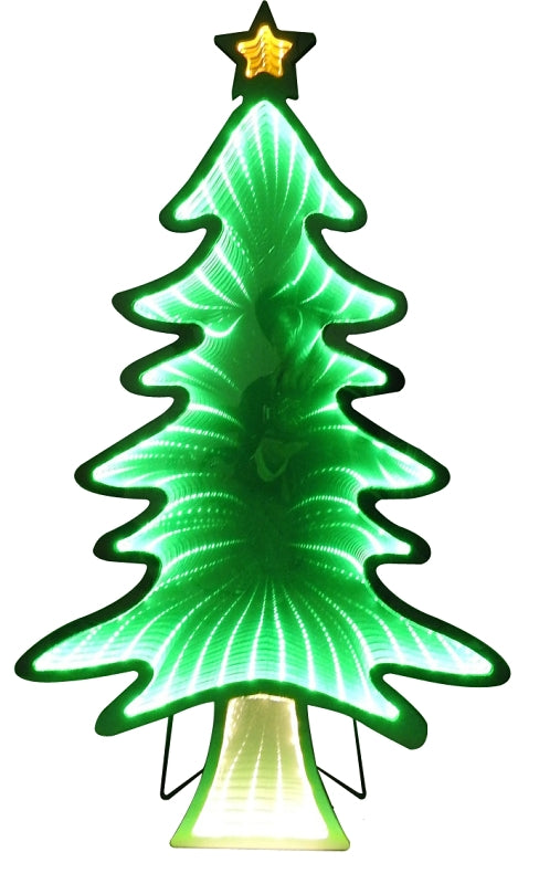 Hometown Holidays 62519 Sign Tree Mirror Light Decor, 20 in L, 1 in W, PVC, Internal Light/Music: Internal Light