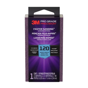 Pro Grade Precision FSB120-PGP-1T Faster Sanding Block Sponge, 2-1/2 in L, 4-1/2 in W, 120 Grit, Fine