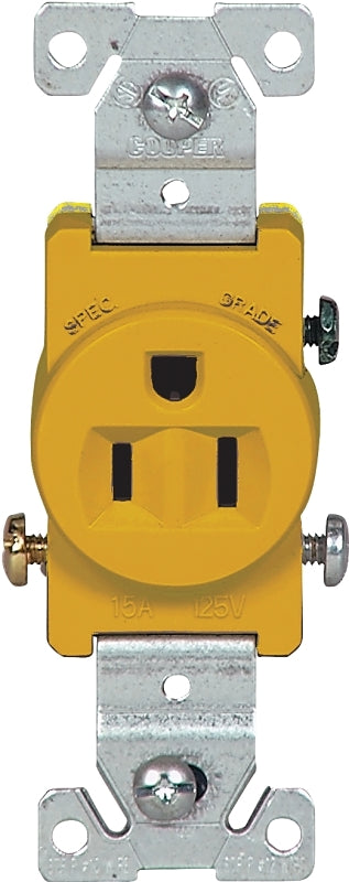 Eaton Wiring Devices 817V-BOX Single Receptacle, Flush Mounting, 2-Pole, 125 V, 15 A, Side Wiring