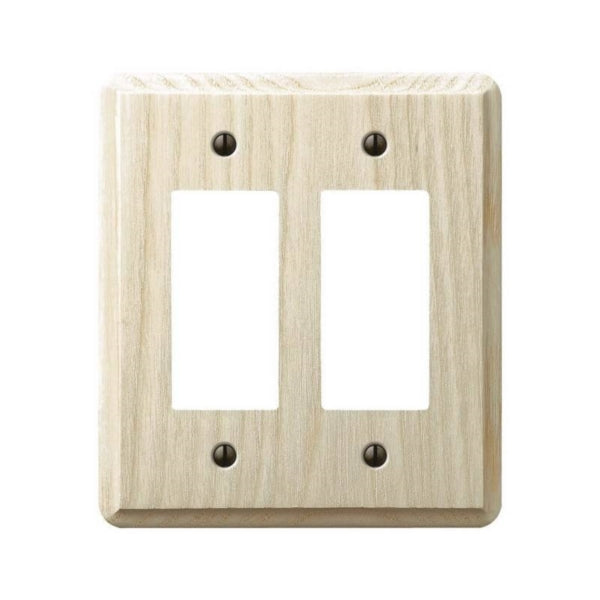 AmerTac Contemporary 401RR Wallplate, 5-3/8 in L, 4-7/8 in W, 2 -Gang, Ash Wood