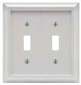 Amerelle 2040TTW Wallplate, Decorative, 2-Gang, Wood, White, Pack of 3