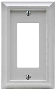 Amerelle Deerfield Series 2040RW Wallplate, 1-Gang, Wood, White, Pack of 4