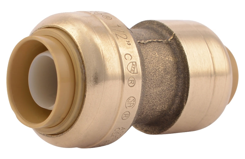 SharkBite U009LFA Tube Coupling, 1/2 x 3/8 in, Brass, 200 psi Pressure