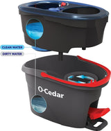 O-Cedar EasyWring, RinseClean 168534 Spin Mop System, Black/Red