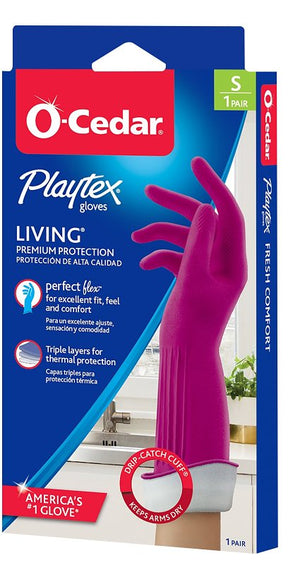 Playtex Living Series 166118 Reusable Gloves, S, Latex/Neoprene/Nitrile, Gray, Pack of 6