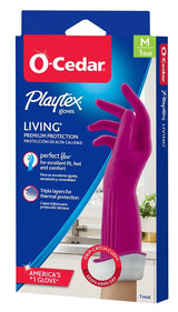 Playtex Living Series 166119 Reusable Gloves, M, Latex/Neoprene/Nitrile, Gray, Pack of 6