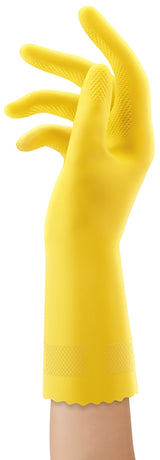 Playtex HandSaver 163675 Reusable Gloves, M, Latex/Neoprene/Nitrile, Yellow, Pack of 6