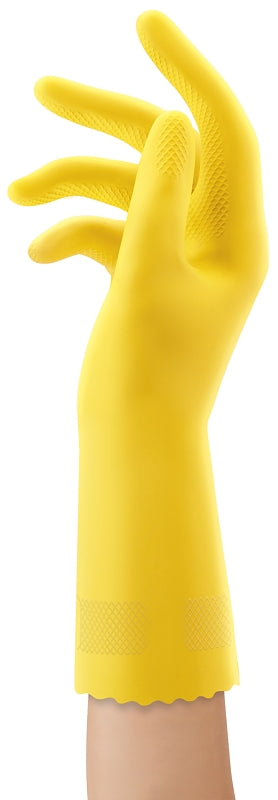 Playtex HandSaver 163675 Reusable Gloves, M, Latex/Neoprene/Nitrile, Yellow, Pack of 6