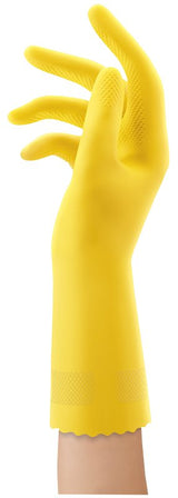 Playtex HandSaver 163673 Reusable Gloves, L, Latex/Neoprene/Nitrile, Yellow, Pack of 6