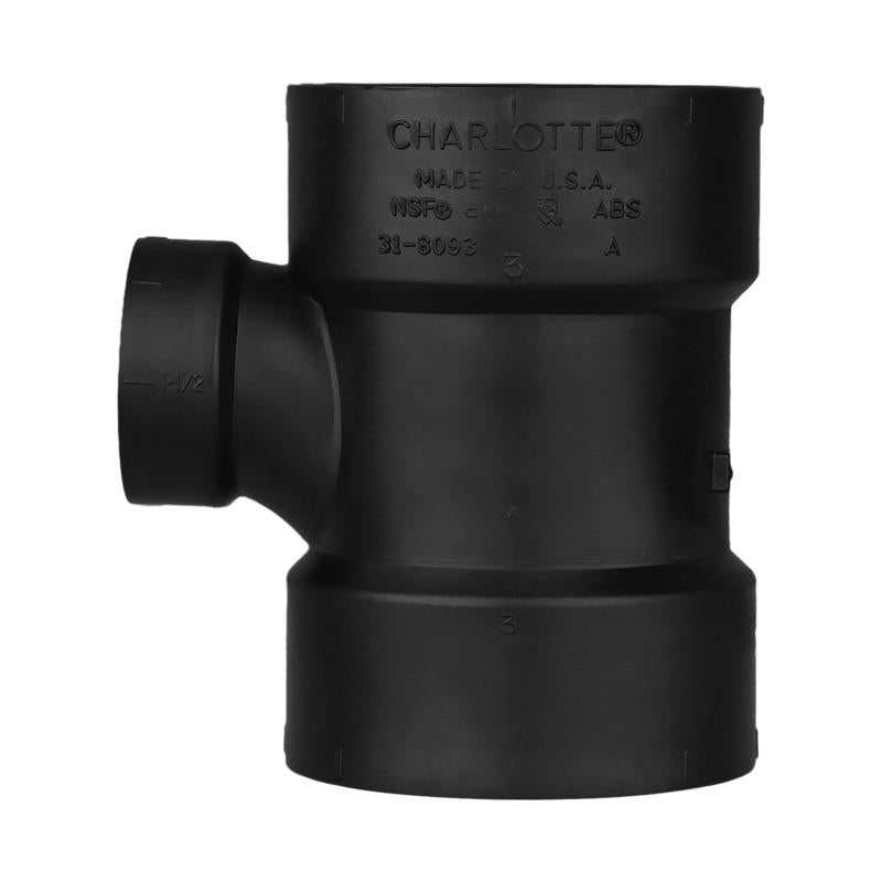 Charlotte Pipe 3 in. Hub X 1-1/2 in. D Hub ABS Sanitary Tee